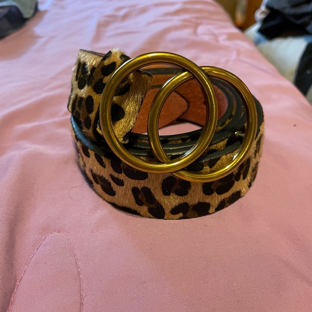 Leopard Double O Ring Belt